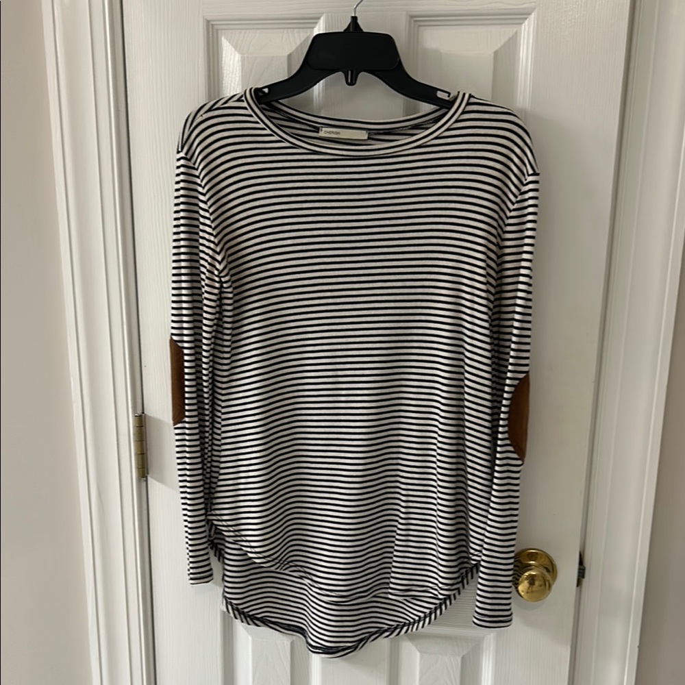Cherish Navy/White Long Sleeve Top